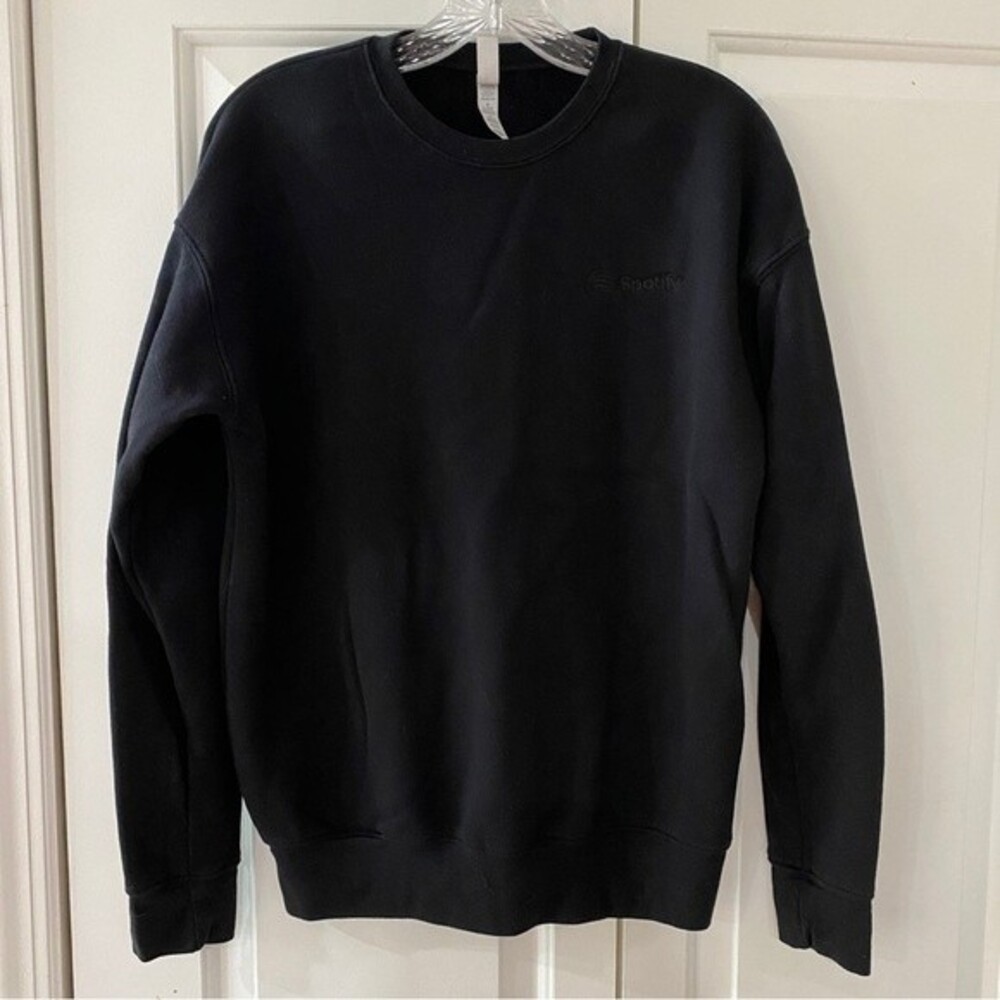 RARE Embroidered Spotify Black Pullover Sweatshirt M